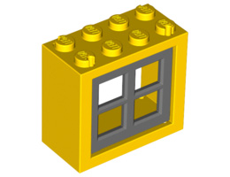 Рамка на прозорец 2X4X3 с прозорец: {ярко жълт}