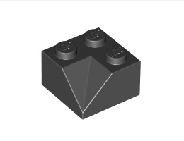 Ъглова тухличка 2X2/45° отвътре : {черен}