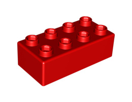 Камък 2X4 (127,4 X 63,4): {ярко червен}