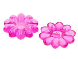 Clikits Icon, Flower 10 Petals 2 x 2 Small with Pin, Polished (Transparent Colors Only): {прозрачен умерено червеникаво виолетов}