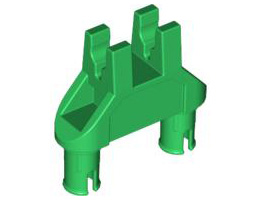 Technic, Pin Double Triangle 1 x 3 with 2 Clips with Round Pin Holes: {тъмно зелен}