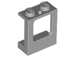 Стенен елемент 1X2x2 с прозорец: {умерено каменно сив}
