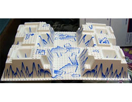 Baseplate, Raised 32 x 48 x 6 with 4 Corner Pits with Arctic Blue Ice Pattern: {бял}