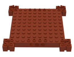 Brick, Modified 12 x 12 Base: {червеникаво-кафяв}