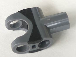 Technic, Axle Connector 2 x 3 with Ball Socket and Axle Socket with Black Rubber Insert: {тъмно каменно сив}