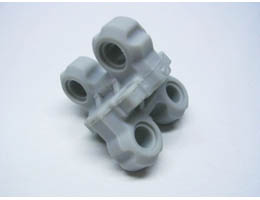 Technic, Spike Connector Flexible with Four Holes Perpendicular: {титаниево метален}
