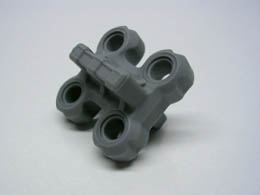 Technic, Spike Connector Flexible with Four Holes, Raised Center: {тъмно каменно сив}