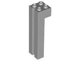 Brick, Modified 2 x 2 x 6 with Groove: {умерено каменно сив}