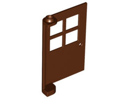 Door 1 x 4 x 5 with 4 Panes: {червеникаво-кафяв}