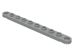 Technic, Plate 1 x 10 with Toothed Ends : {сив}