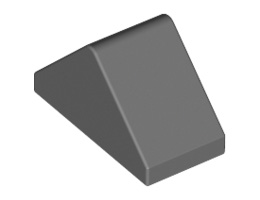 Крайна плочка ръб на покрив 1X2/45°: {тъмно каменно сив}