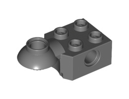 Тухличка 2x2 Ø4.85 с хоризонтална щракалка : {тъмно каменно сив}