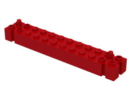 Brick, Modified 2 x 12 with Peg at each End: {ярко червен}