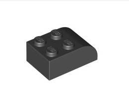 Тухличка 2X3 с арка : {черен}