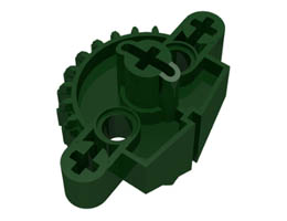 Bionicle Matoran Torso, Gear 9 Tooth with 3 Axle Holes and 2 Pin Holes: {земно зелен}