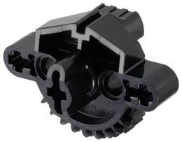 Bionicle Matoran Torso, Gear 9 Tooth with 3 Axle Holes and 2 Pin Holes: {черен}