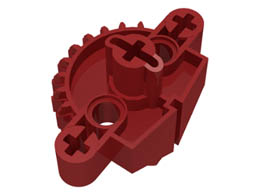 Bionicle Matoran Torso, Gear 9 Tooth with 3 Axle Holes and 2 Pin Holes: {нов тъмно червен}