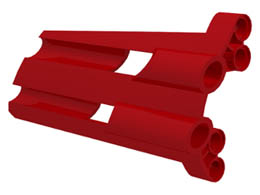 Technic, Panel Fairing # 3 Large Long, Large Holes, Side A: {ярко червен}