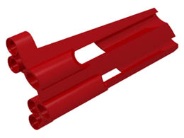 Technic, Panel Fairing # 4 Large Long, Large Holes, Side B: {ярко червен}
