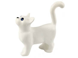 Cat, Belville / Scala, Standing with Blue Eyes and Black Nose Pattern: {бял}