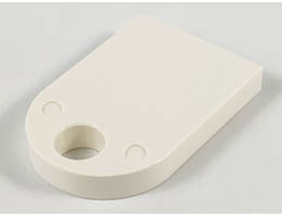 Tile, Modified 3 x 2 with Hole: {бял}