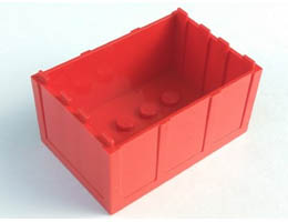 Container, Trunk Bottom 4 x 6 x 2 1/3: {ярко червен}