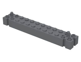 Brick, Modified 2 x 12 with Peg at each End: {тъмно каменно сив}