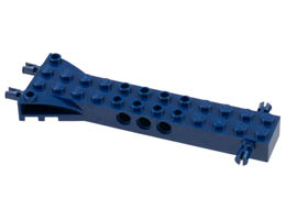 Brick, Modified 2 x 12 with 2 Side Pins and 2 End Pins, Technic Holes, and 4W Flared End: {земно син}
