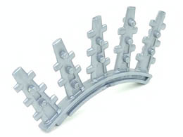 Bionicle Rahkshi Back Blade, 5 Spikes with Side Spokes (Vorahk) : {сребрист}