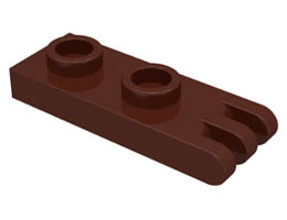 Hinge Plate 1 x 2 with 3 Fingers - Hollow Studs : {земно оранжев}