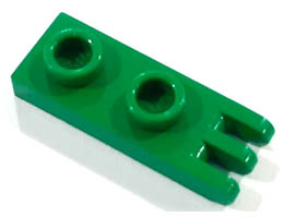 Hinge Plate 1 x 2 with 3 Fingers - Hollow Studs : {тъмно зелен}