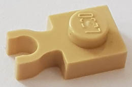 Plate, Modified 1 x 1 with U Clip Thick (Vertical Grip): {тухлено жълт}