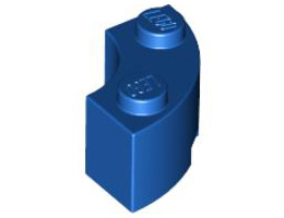 Brick, Round Corner 2 x 2 Macaroni with Stud Notch: {ярко син}