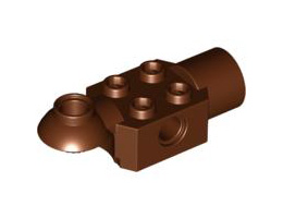 Technic, Brick Modified 2 x 2 with Pin Hole, Rotation Joint Ball Half (Horizontal Top), Rotation Joint Socket: {червеникаво-кафяв}