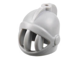 Minifigure, Headgear Helmet Castle with Fixed Face Grille: {умерено каменно сив}