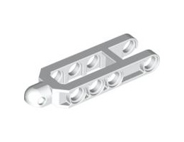 Technic, Steering Arm 6.5 x 2 with Tow Ball Socket Rounded, Chamfered : {бял}