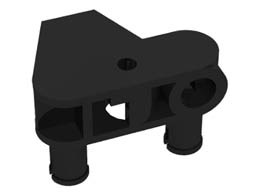 Плъзгащ блок, 2x3 с щракалка: {черен}