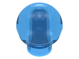Brick, Round 1 x 1 with Ball (Finial): {прозрачно флуорисциращо син}