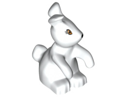 Bunny / Rabbit, Belville with Orange Eyes and Black Nose Pattern: {бял}