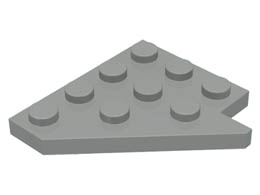Wedge, Plate 4 x 4 Wing Left : {сив}