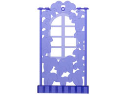 Belville Wall, Ivy Wall with Window 1 x 8 x 12 : {прозрачно ярко синьо-виолетов}