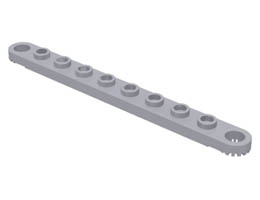 Technic, Plate 1 x 10 with Toothed Ends: {умерено каменно сив}