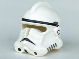 Minifigure, Headgear Helmet SW Clone Trooper Ep.3 Pattern: {бял}