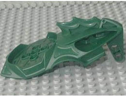 Bionicle Visorak Head with 7 Pin Holes and Axle Hole (Keelerak): {земно зелен}