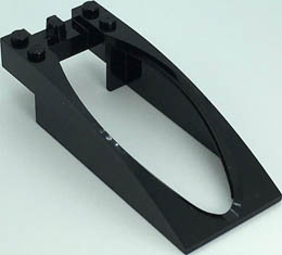 Windscreen 10 x 4 x 2 Curved with Bubble Cutout and Single Hinge Finger: {черен}