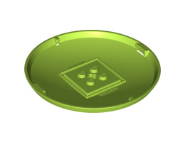 Container, X-Pod Bottom Cap 9 x 9 x 1: {ярко жълто-зелен}