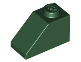 Покривна плочка 1X2/45°: {земно зелен}