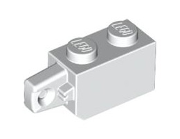 Hinge Brick 1 x 2 Locking with 1 Finger Vertical End: {бял}