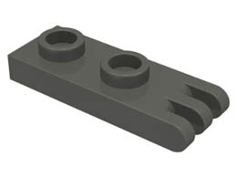 Hinge Plate 1 x 2 with 3 Fingers - Hollow Studs : {тъмно сив}