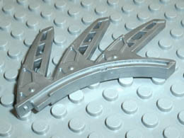 Bionicle Rahkshi Back Blade, 3 Thin Bladed Fins (Turahk) : {сребрист}
